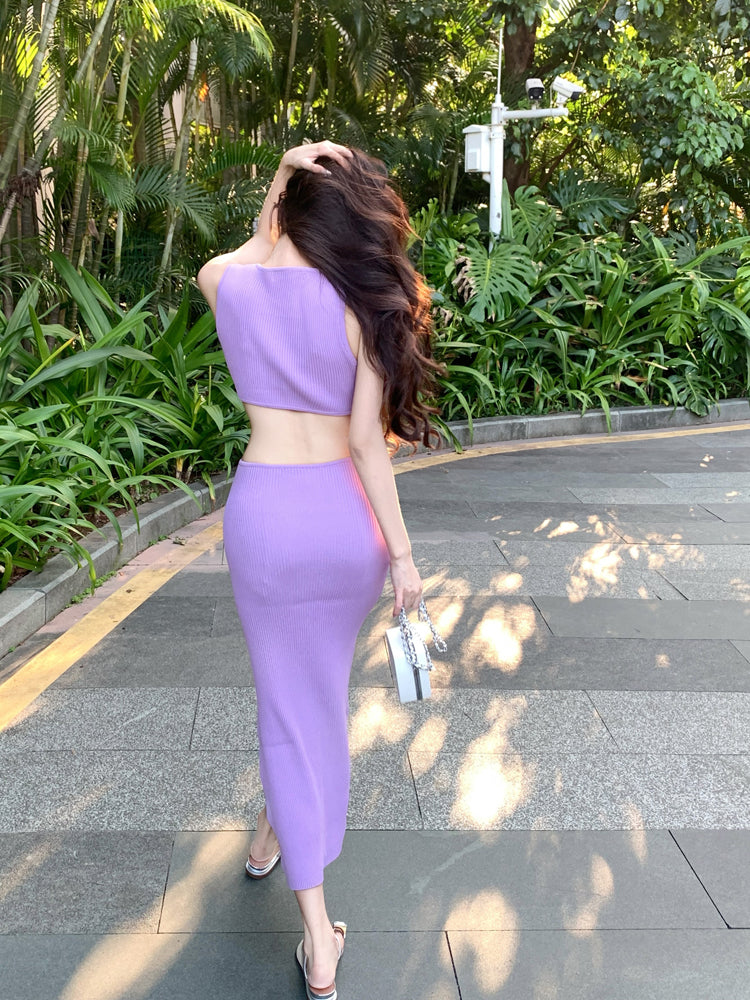 【dress】ノースリーブニットワンピースG22120