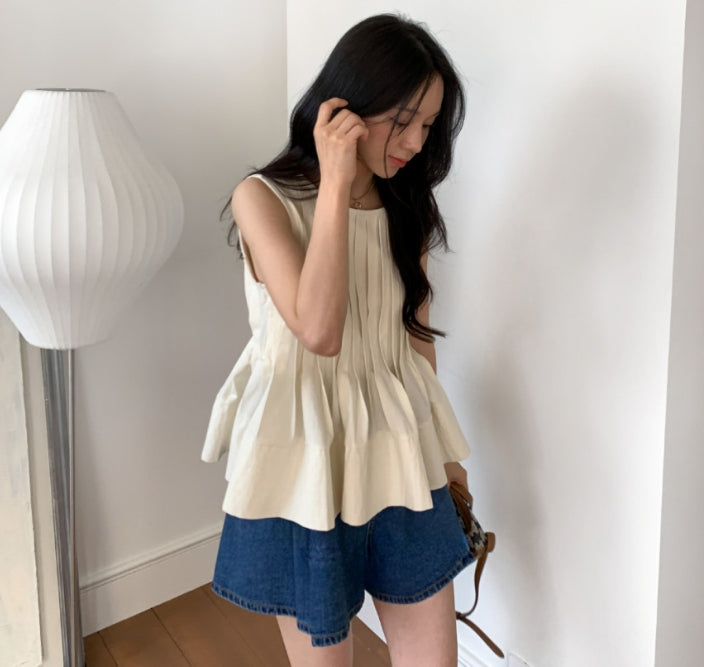【tops】ラウンドネックブラウスG22125