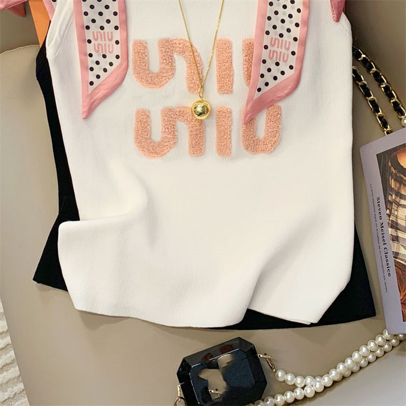 【tops】リボンニットキャミソールG22139