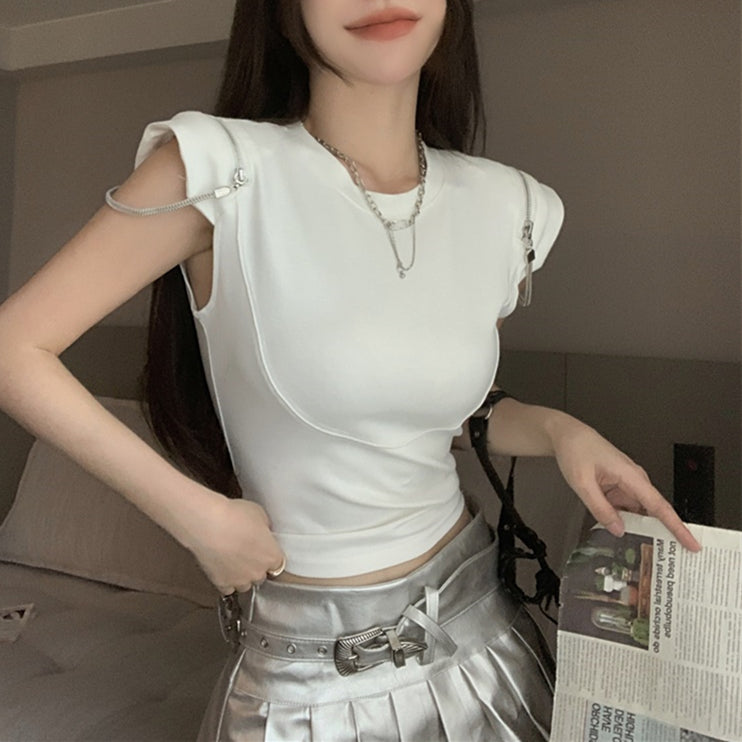 【tops】デザインファスナーTシャツG22158