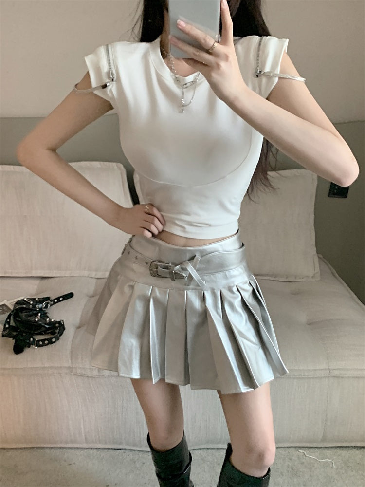 【tops】デザインファスナーTシャツG22158