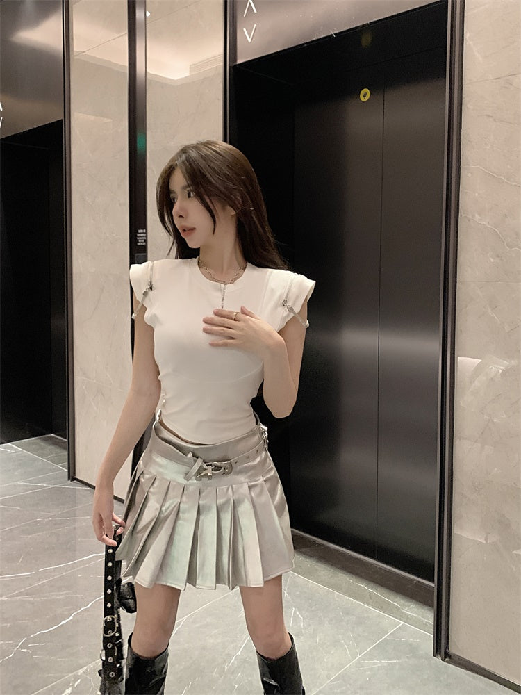 【tops】デザインファスナーTシャツG22158