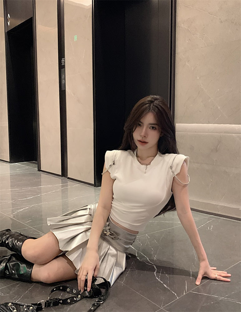【tops】デザインファスナーTシャツG22158