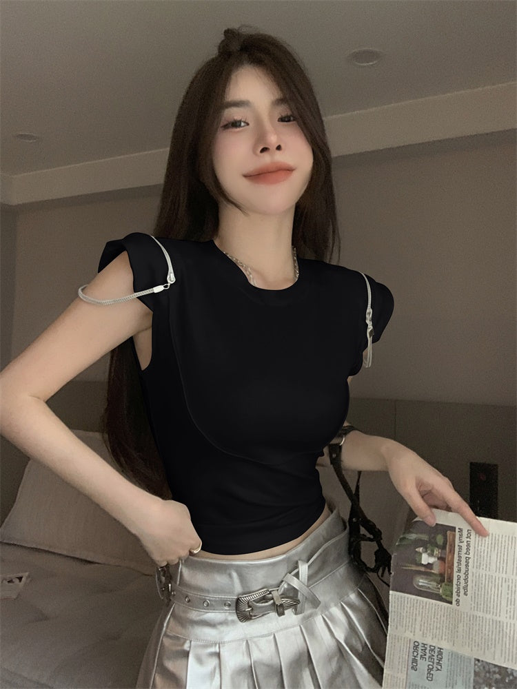 【tops】デザインファスナーTシャツG22158