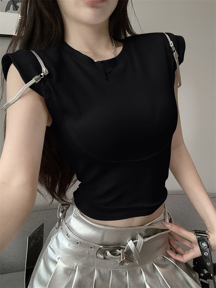 【tops】デザインファスナーTシャツG22158