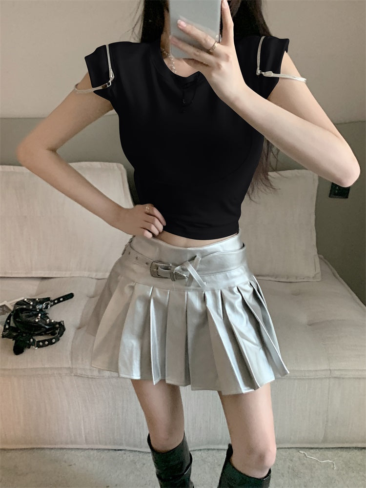 【tops】デザインファスナーTシャツG22158