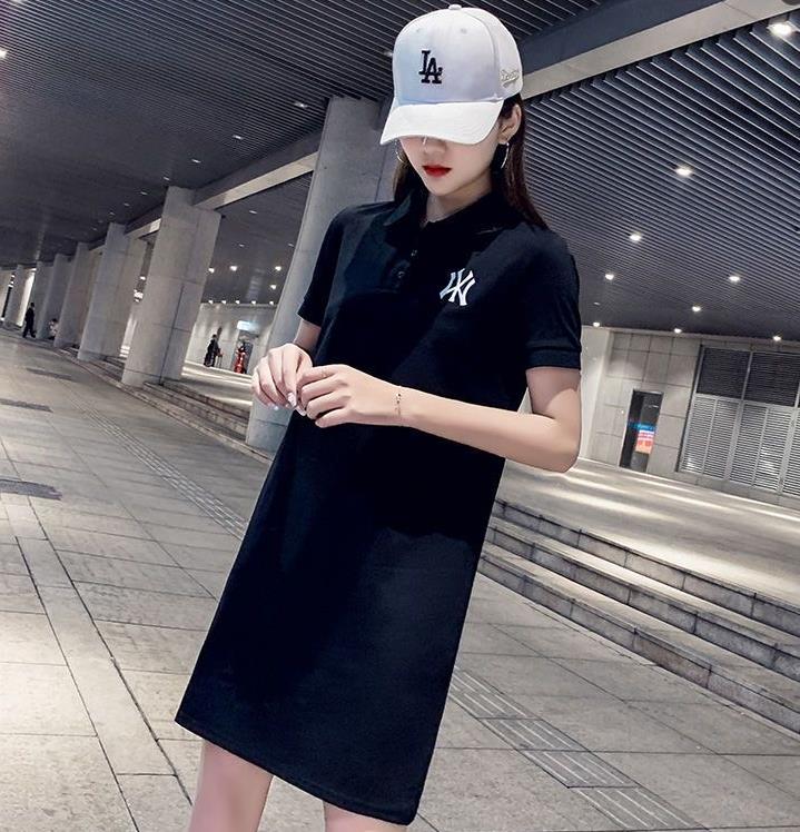 【dress】POLOネック半袖ワンピースF7712