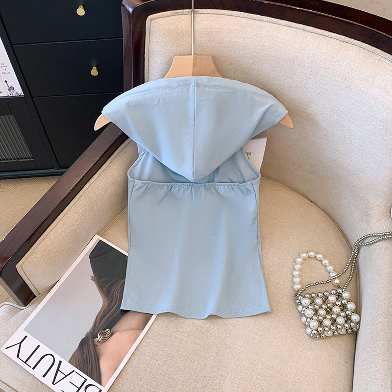 【tops】カップ付きフード付きキャミソールG22291