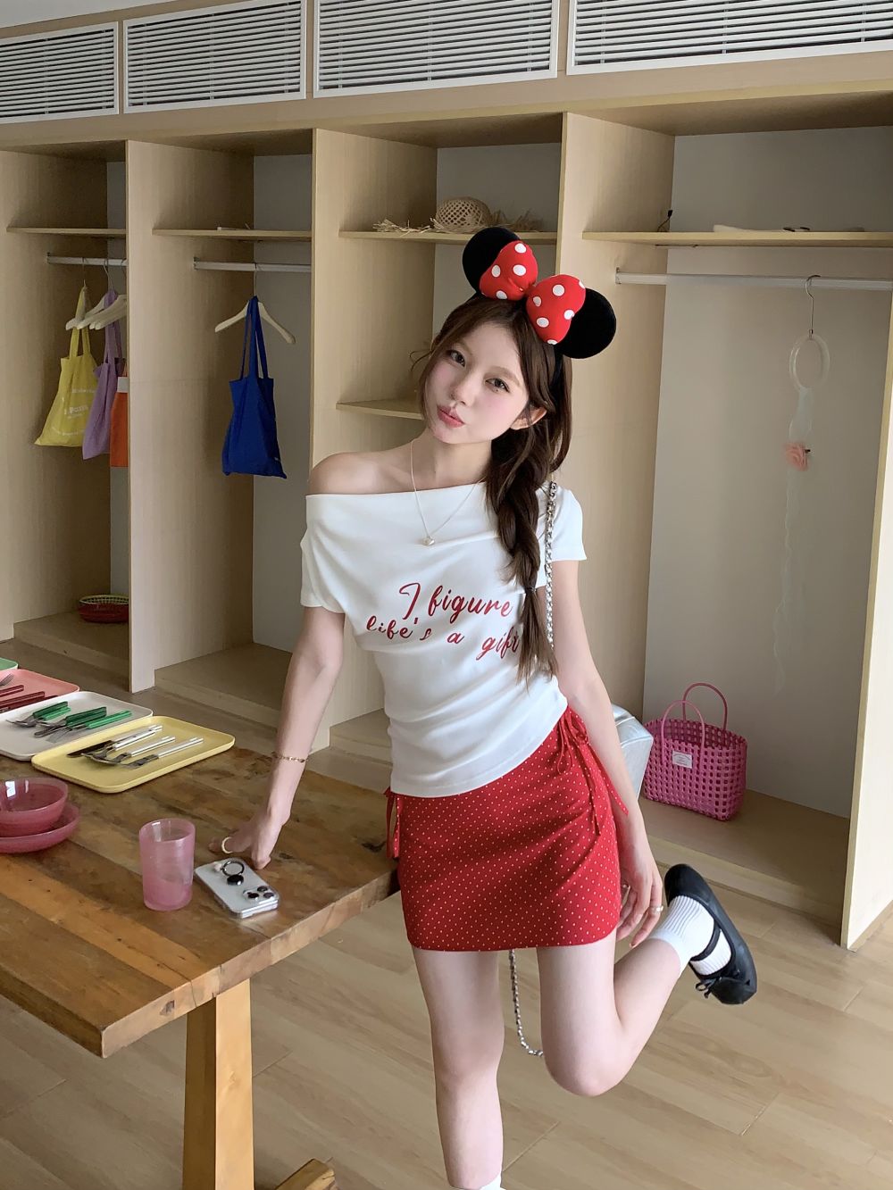 【tops】オフショルダーTシャツG22294