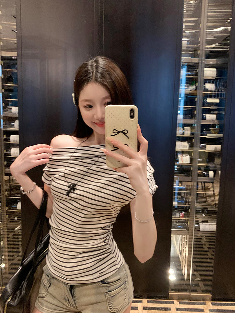【tops】オフショルダーTシャツG22364