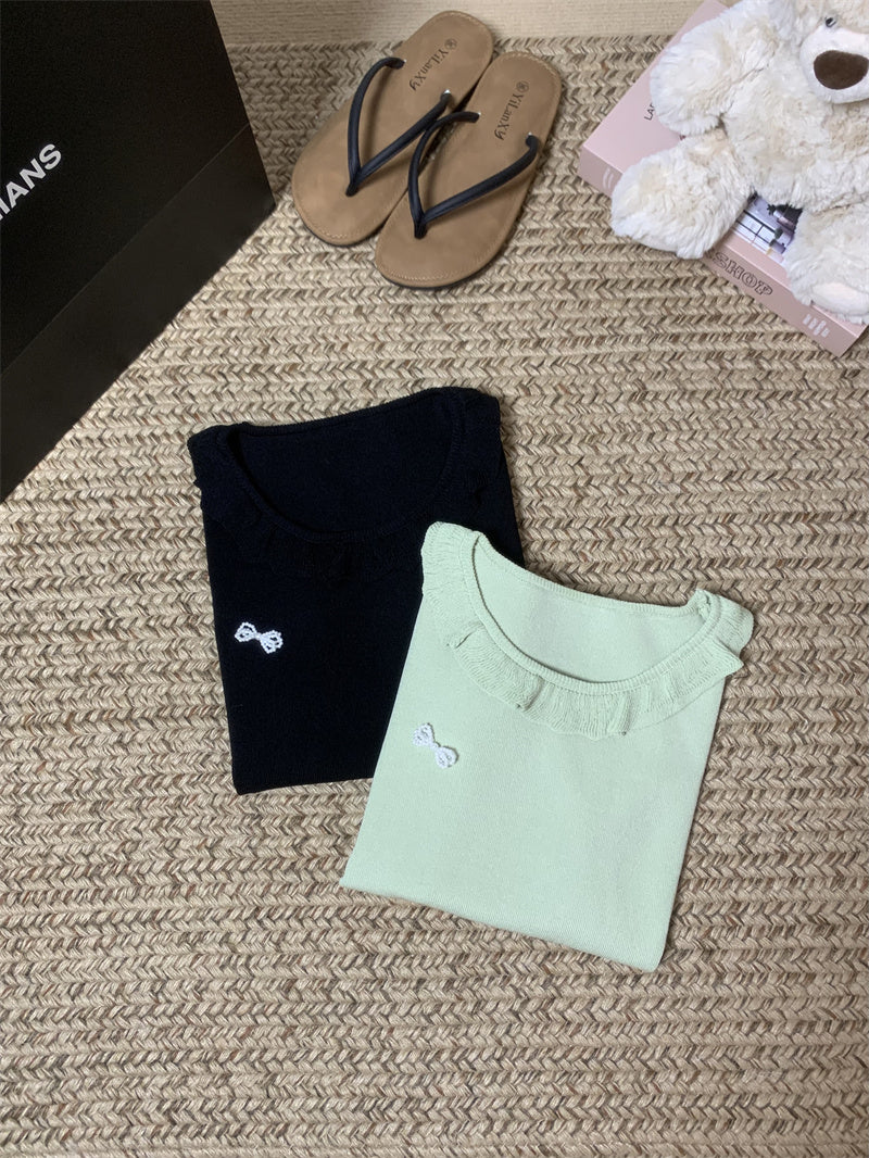 【tops】ラウンドネックニットトップスG22371