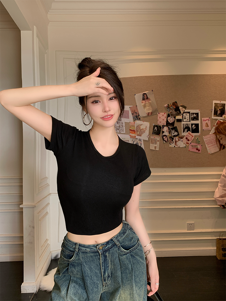 【tops】バックで綺麗スリットTシャツG22376
