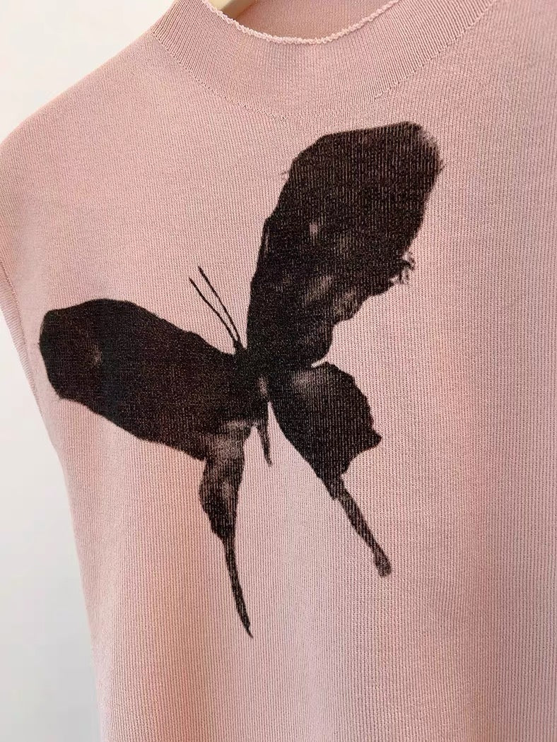 【tops】ラウンドネックニットTシャツG22398