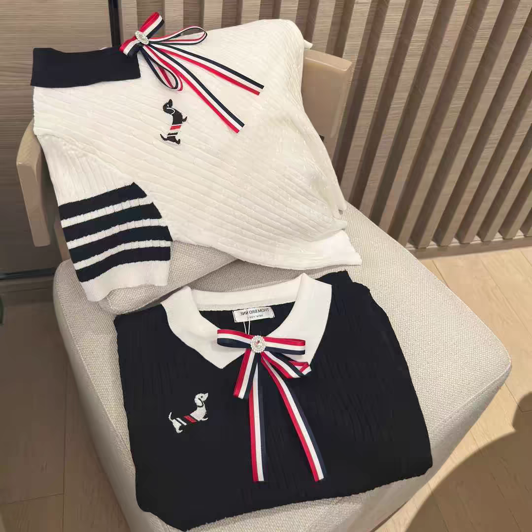 【tops】リボン折り襟ニットトップスG22416