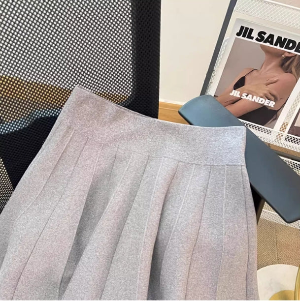 【bottoms】ニットプリーツスカートG22417