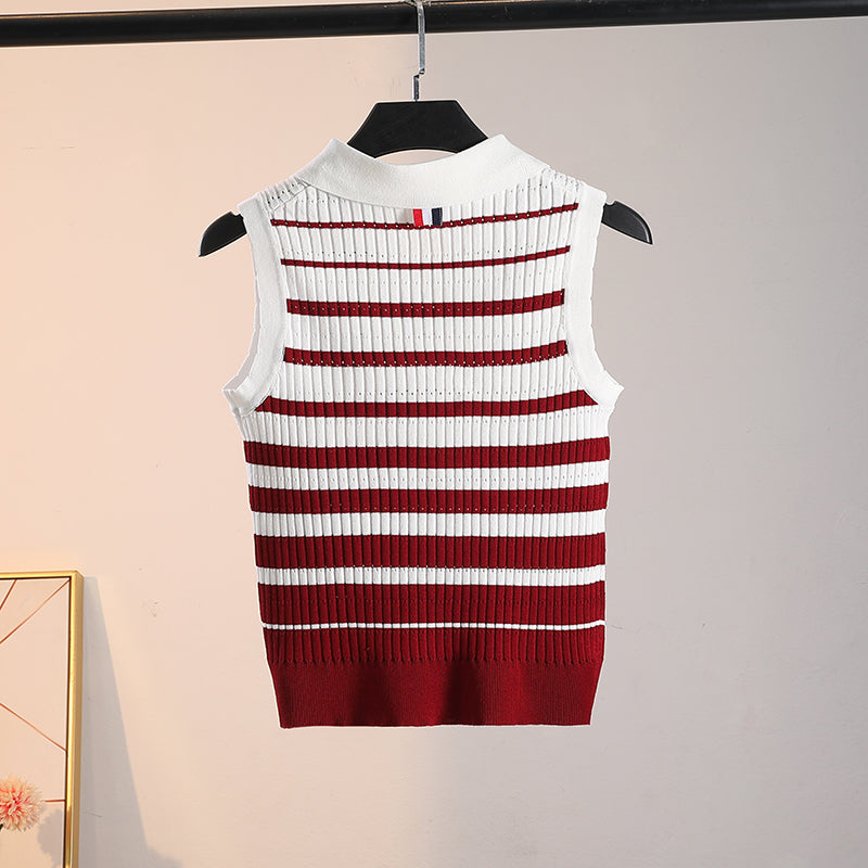 【tops】ノースリーブニットチョッキG22426