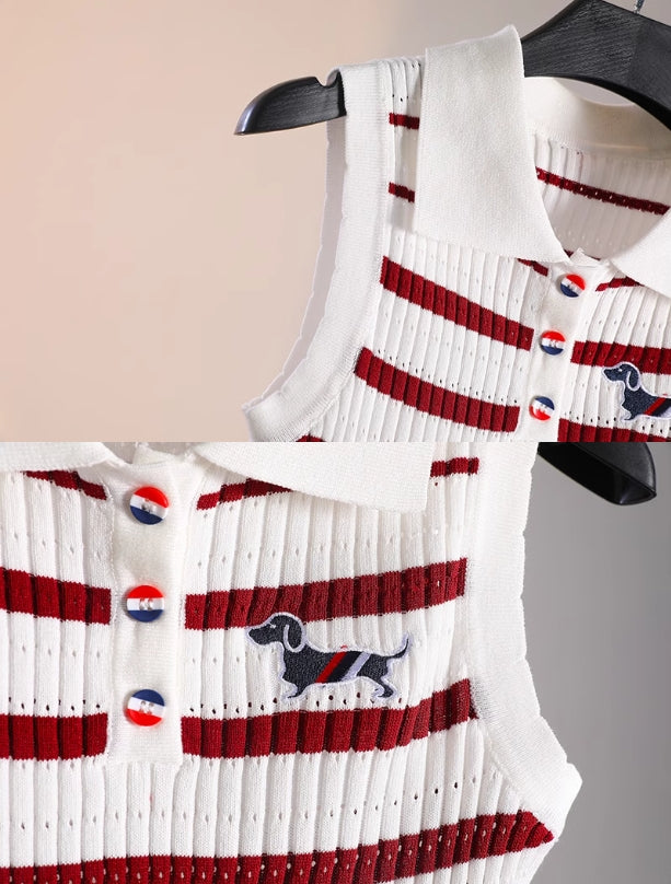 【tops】ノースリーブニットチョッキG22426