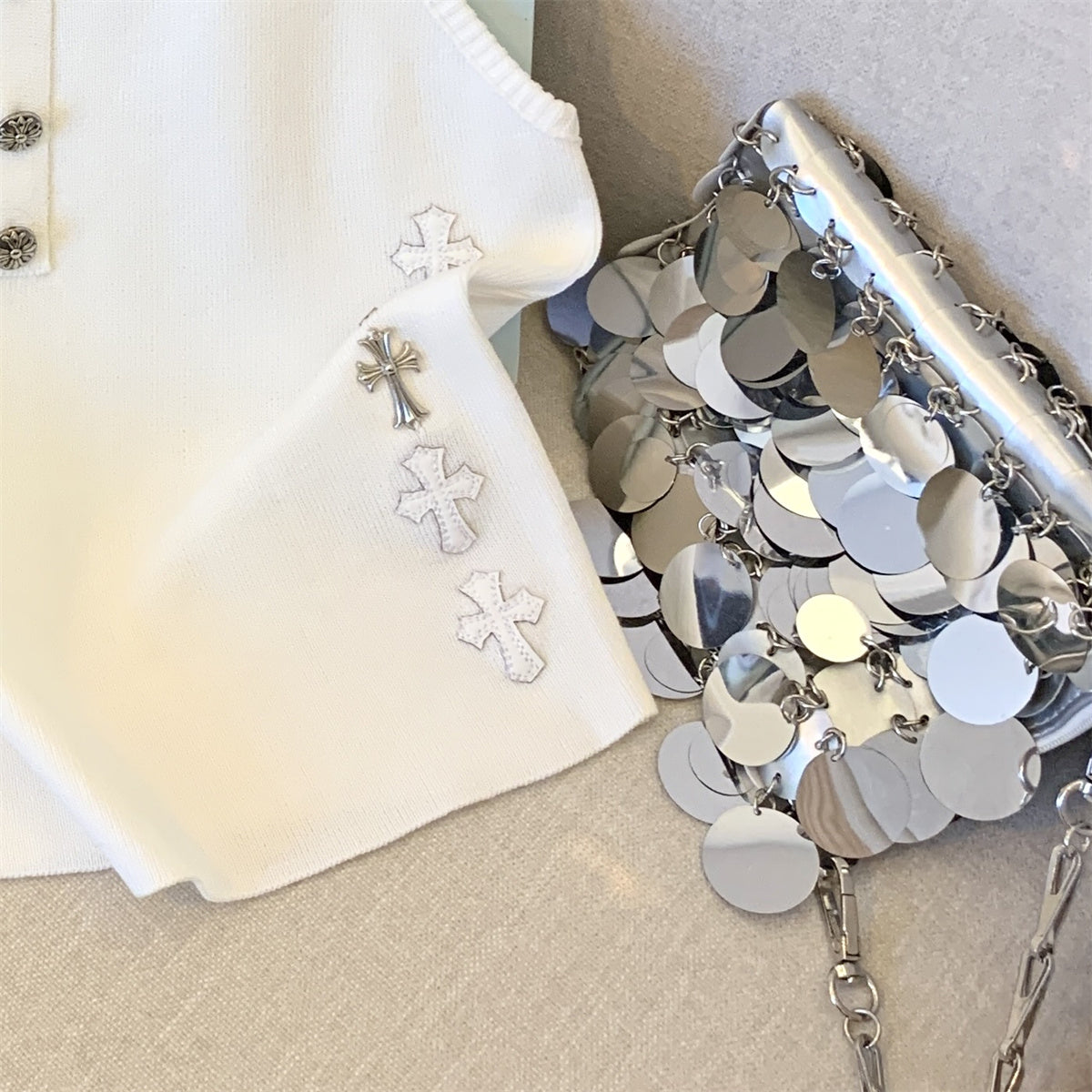 【tops】ノースリーブニットタンクトップG22428