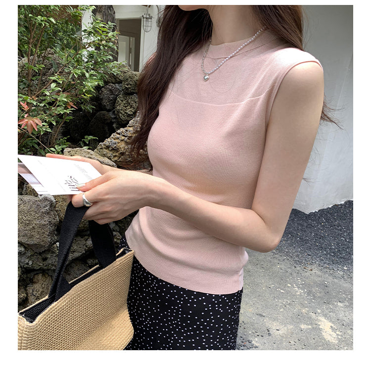 【tops】ノースリーブニットトップスG22440