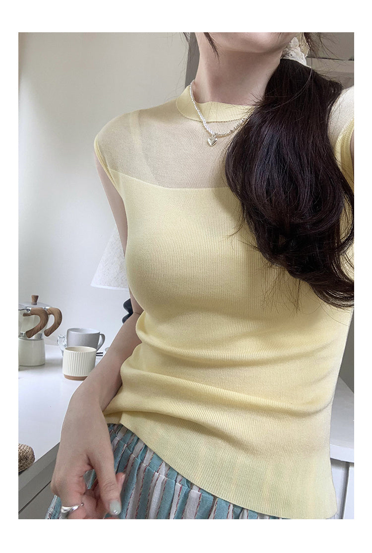 【tops】ノースリーブニットトップスG22440