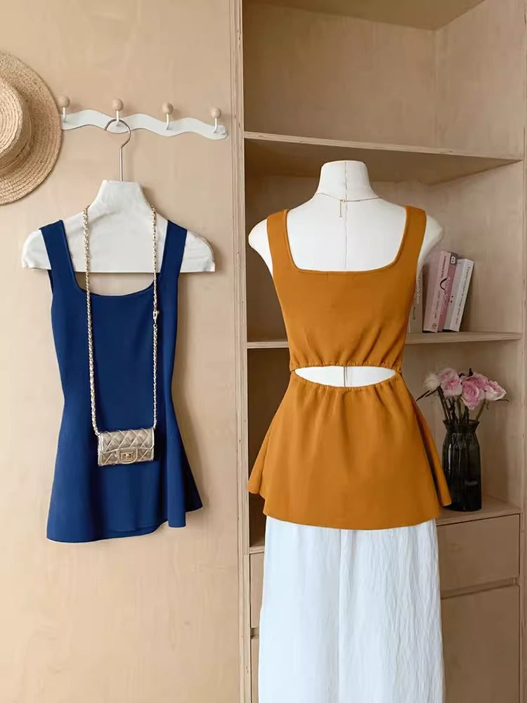 【tops】スクエアネックニットキャミソールG22442