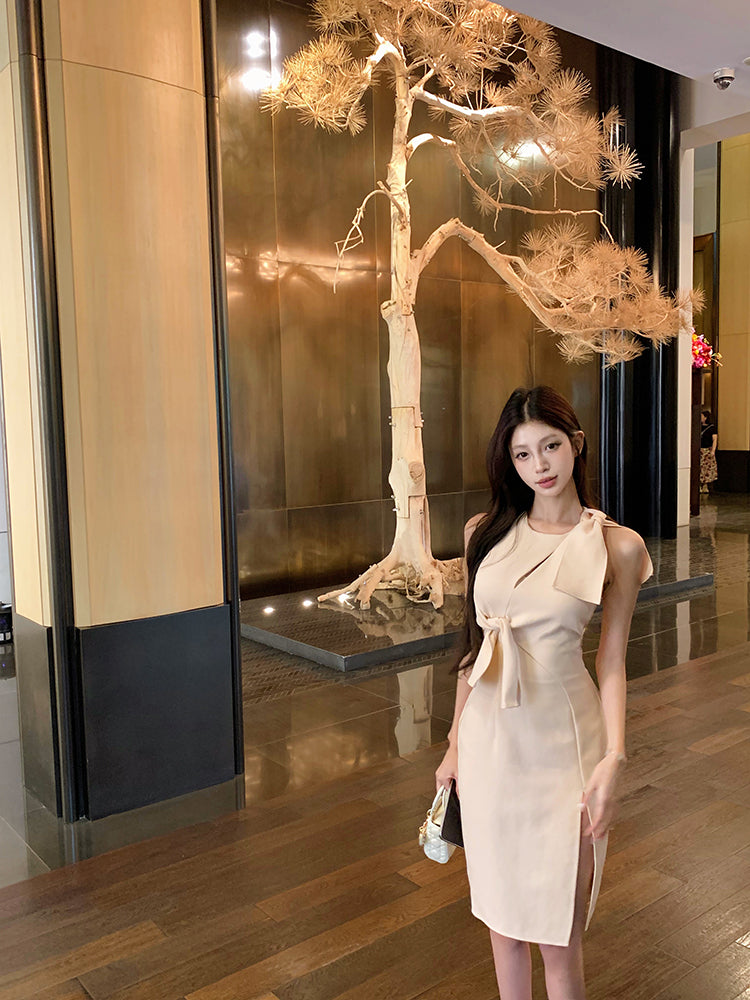 【dress】ノースリーブリボンデートワンピースG22449