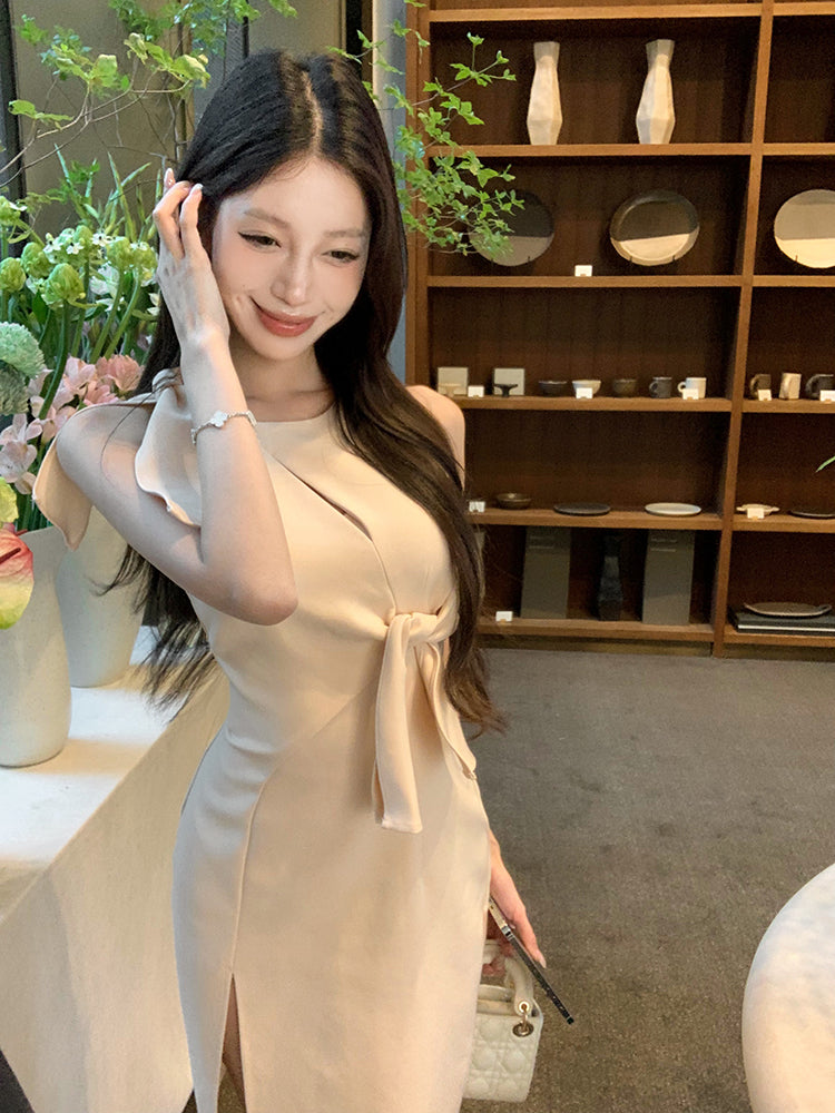 【dress】ノースリーブリボンデートワンピースG22449