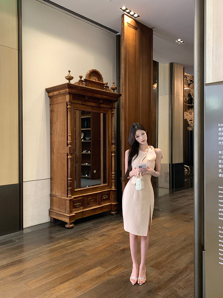 【dress】ノースリーブリボンデートワンピースG22449