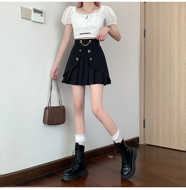 【bottoms】AラインデニムスカートG22460