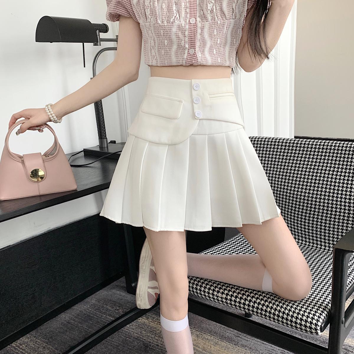 【bottoms】AラインプリーツスカートG22467