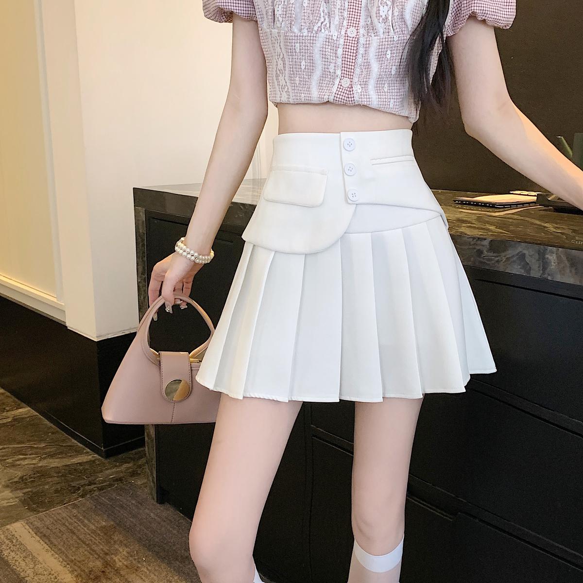 【bottoms】AラインプリーツスカートG22467