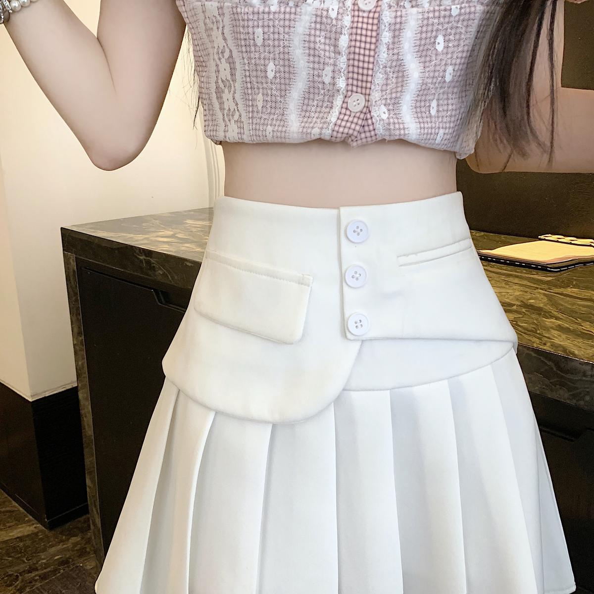 【bottoms】AラインプリーツスカートG22467