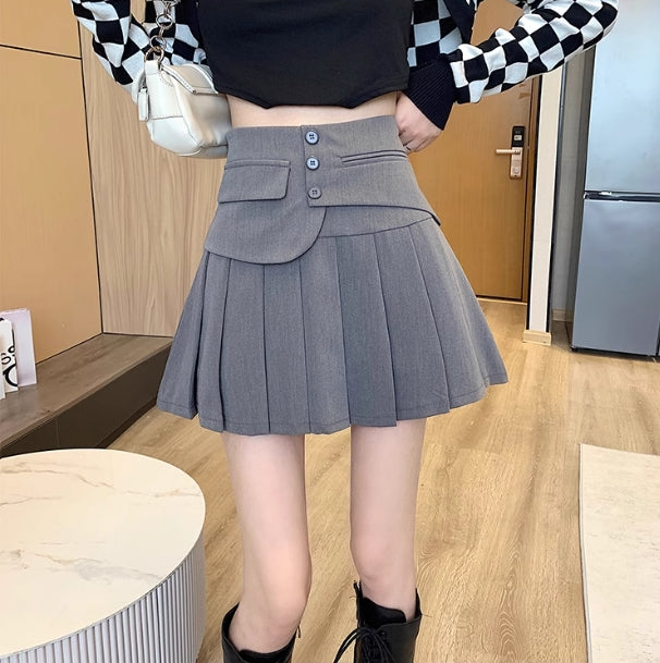 【bottoms】AラインプリーツスカートG22467