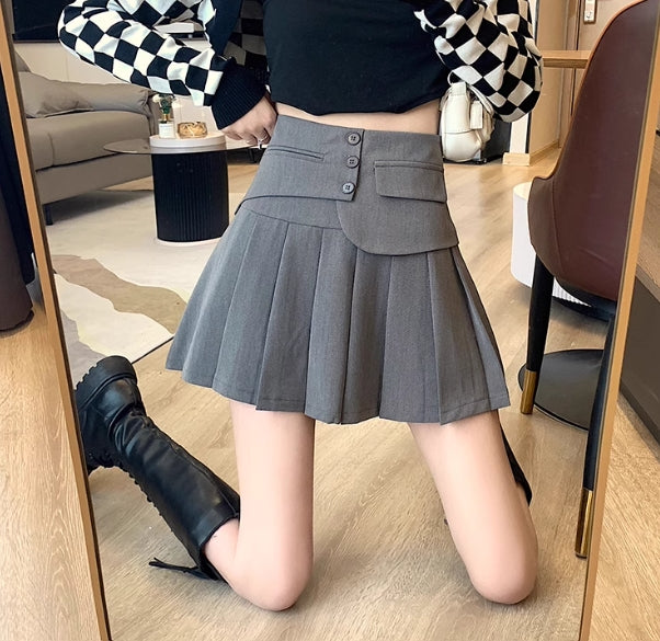 【bottoms】AラインプリーツスカートG22467