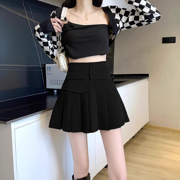 【bottoms】AラインプリーツスカートG22467