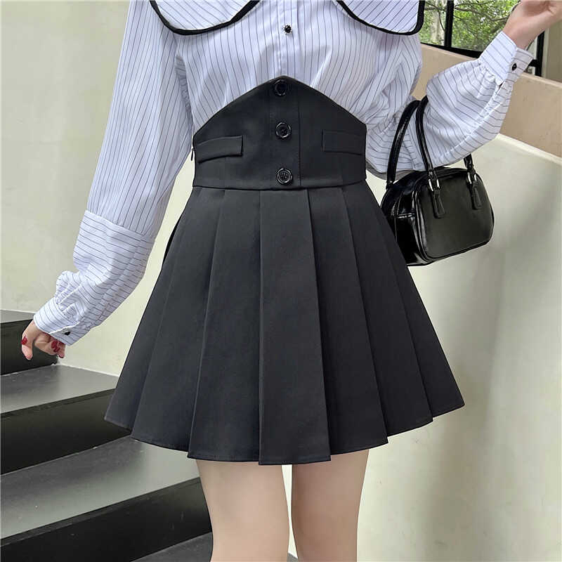 【bottoms】AラインスーツプリーツスカートG22474