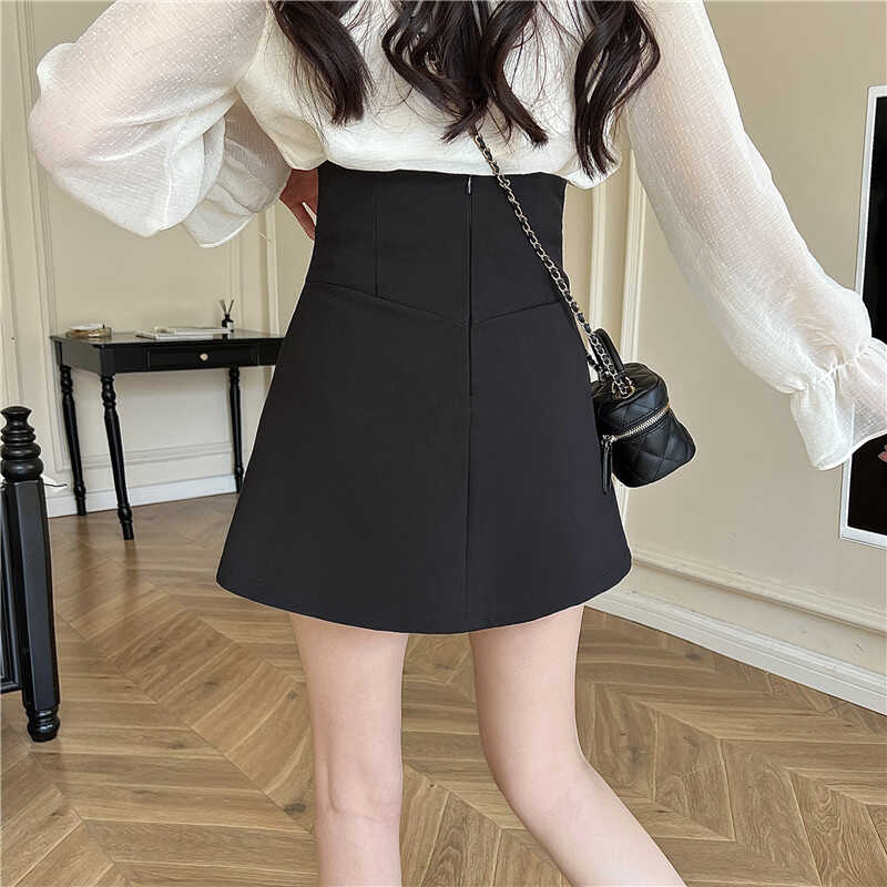 【bottoms】AラインスリットスーツスカートG22476