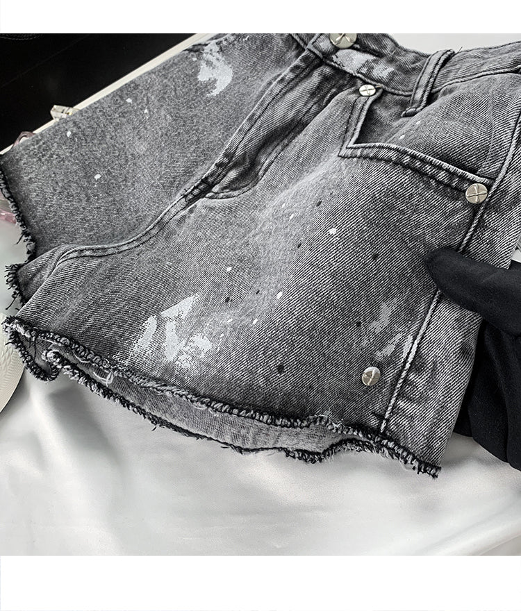 【bottoms】デニムショートパンツG22484