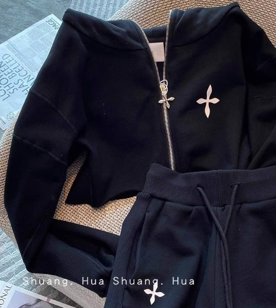 【set】フード付きパーカー+ショートパンツ2点セットG22487