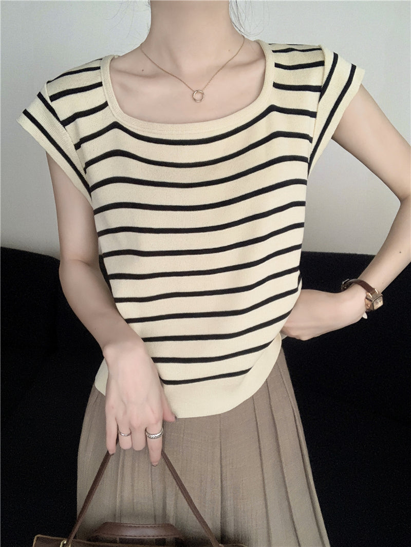 【tops】スクエアネックニットトップスG22503