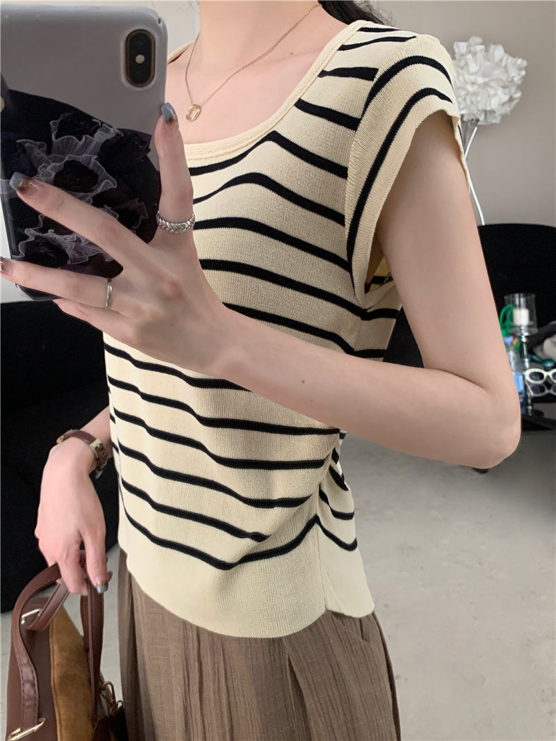 【tops】スクエアネックニットトップスG22503