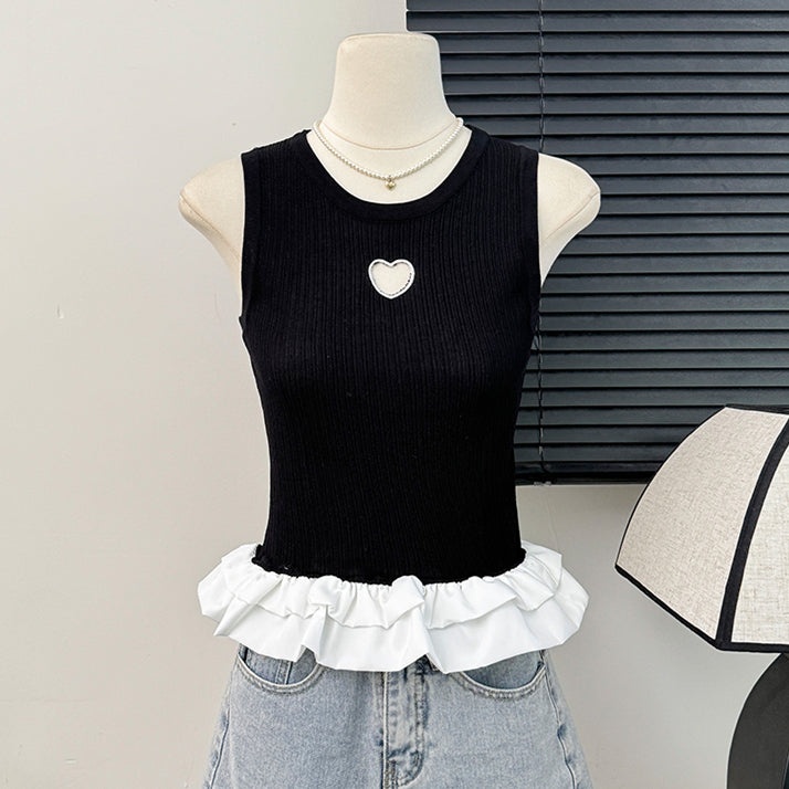 【tops】ノースリーブフリルタンクトップG22506