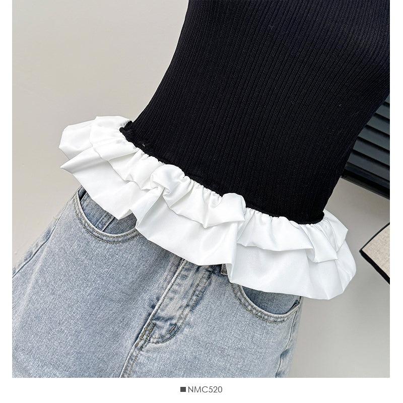 【tops】ノースリーブフリルタンクトップG22506