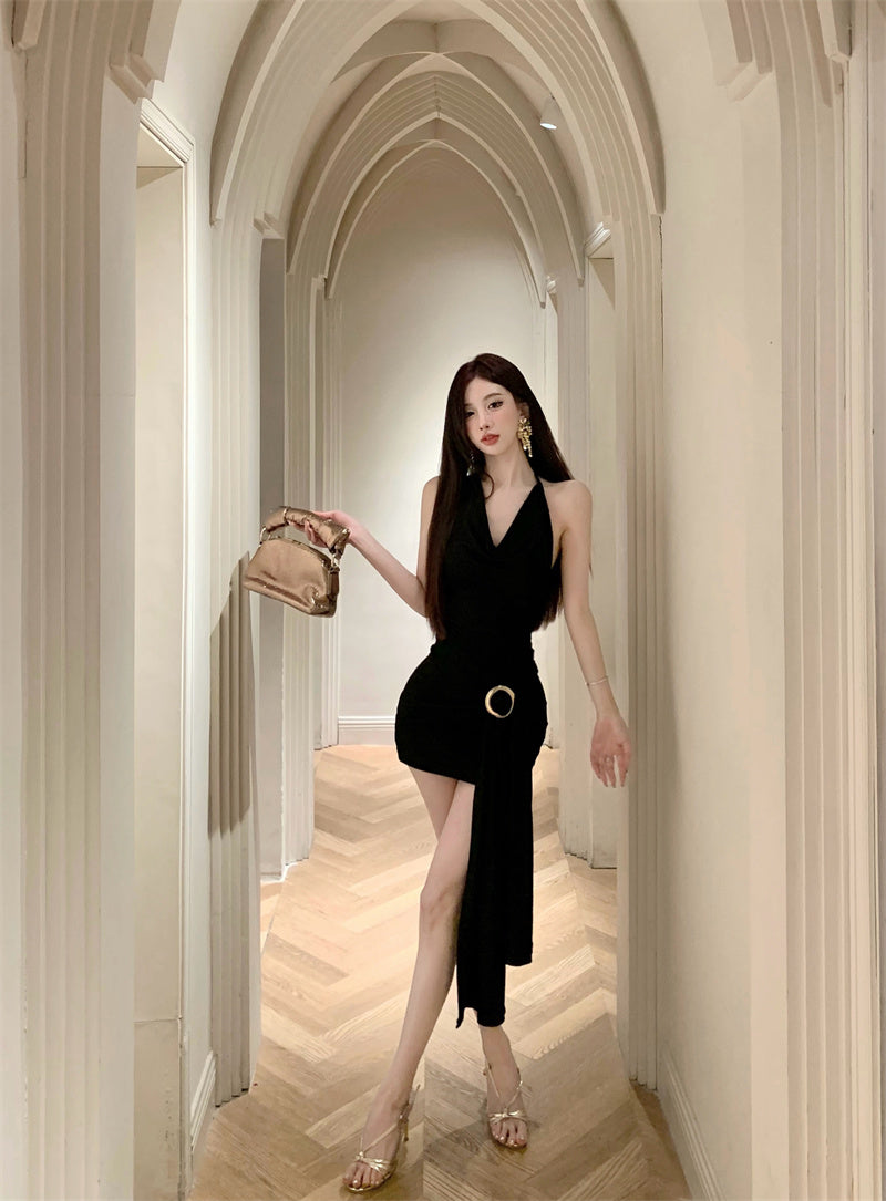 【dress】VネックホルターネックデートワンピースG22509