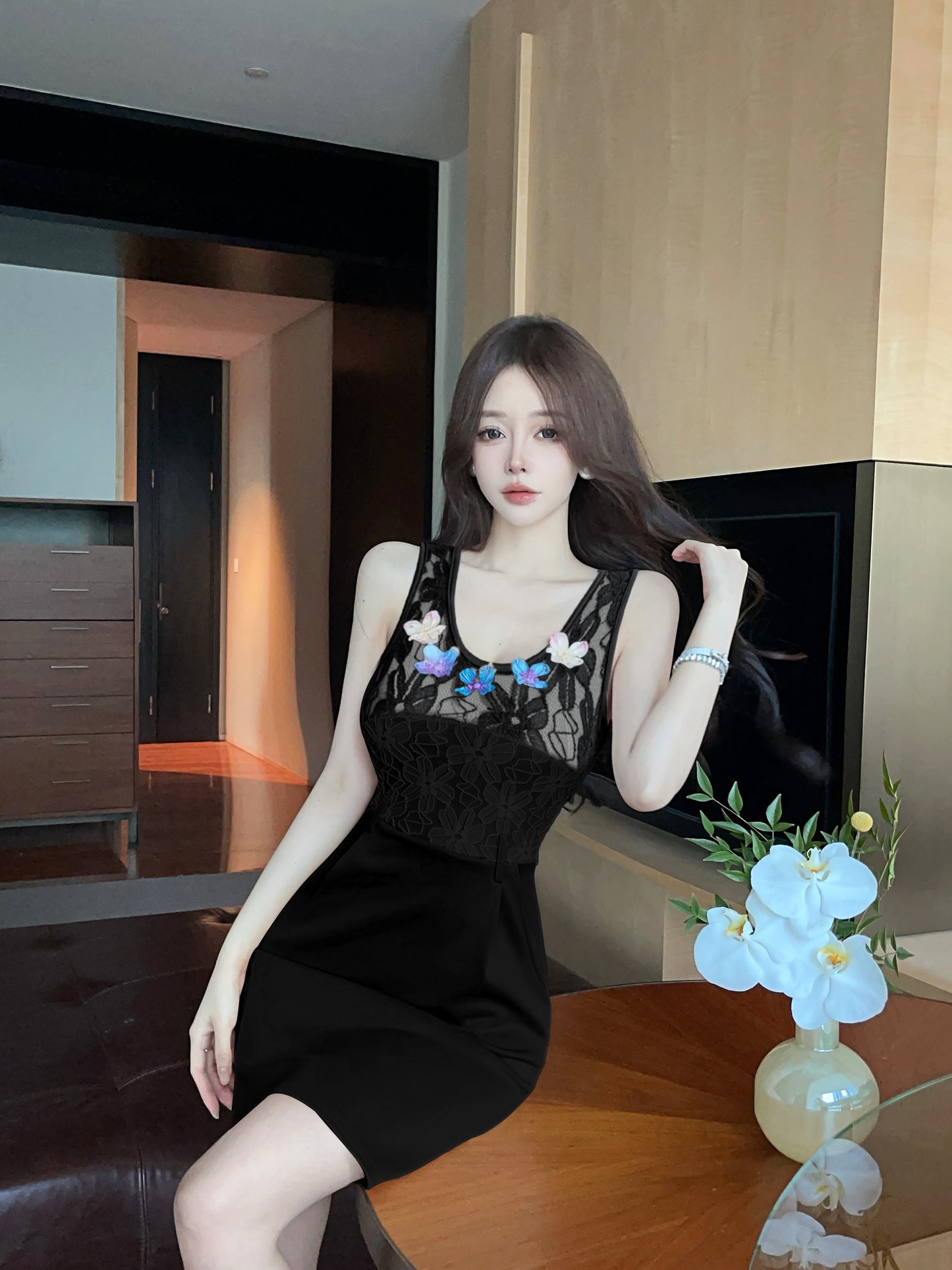 【dress】切り替えノースリーブデートワンピースG22510