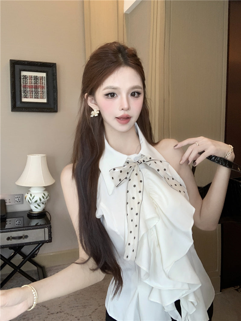 【tops】POLOネックノースリーブブラウスG22519