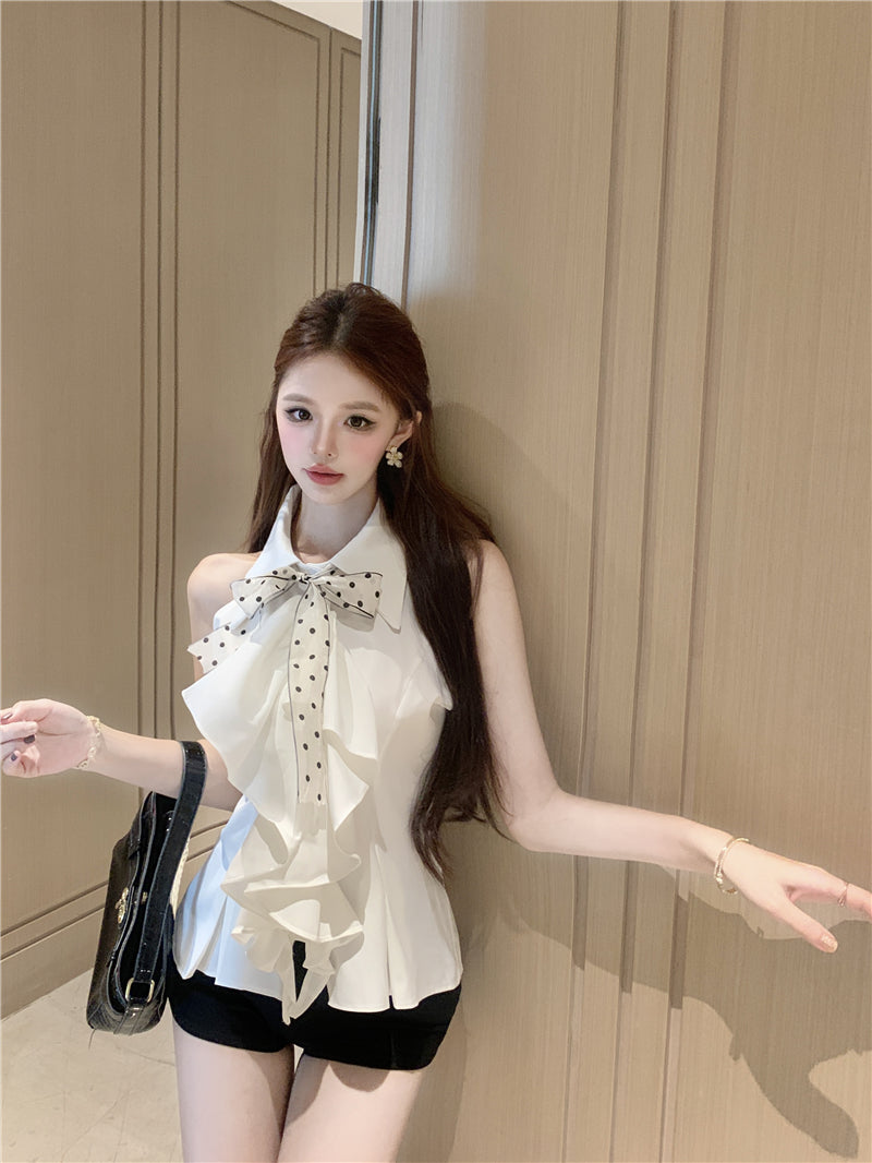 【tops】POLOネックノースリーブブラウスG22519
