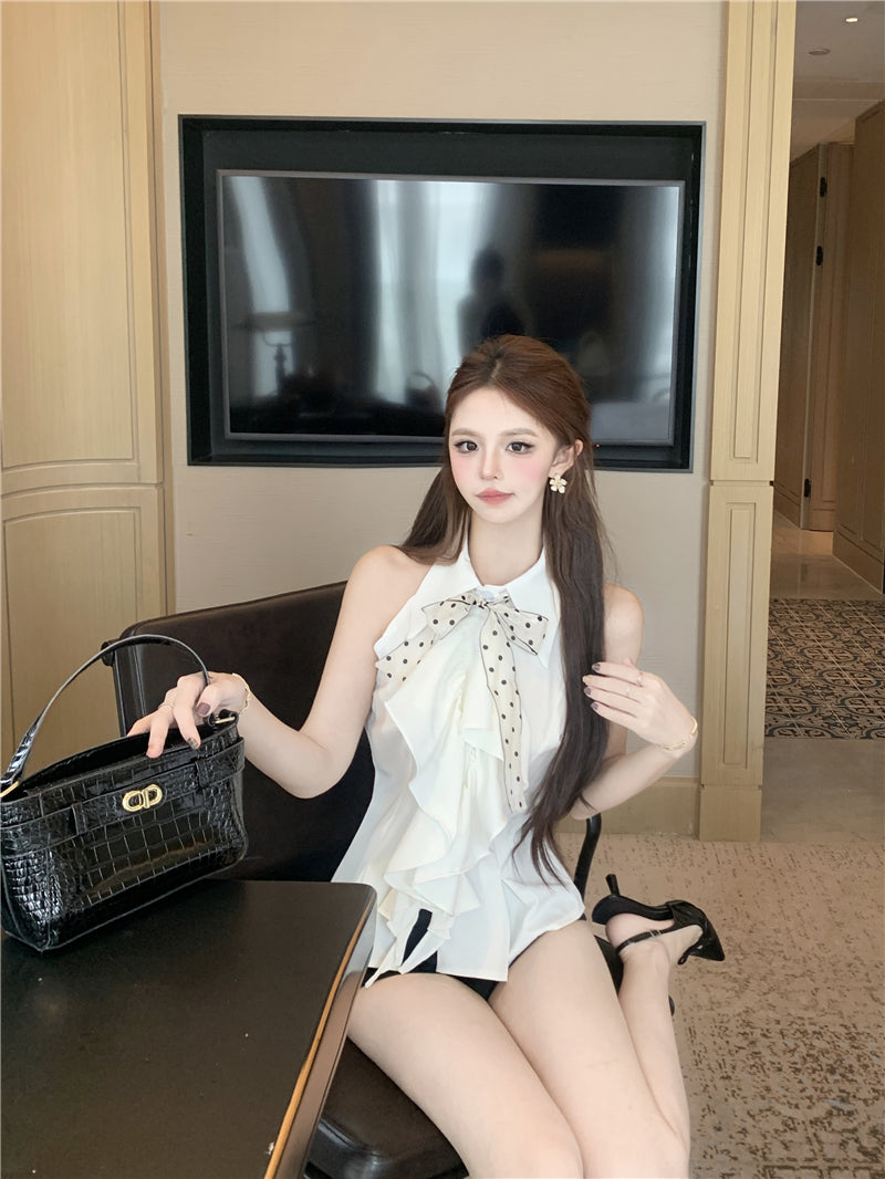 【tops】POLOネックノースリーブブラウスG22519