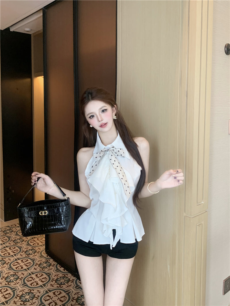 【tops】POLOネックノースリーブブラウスG22519