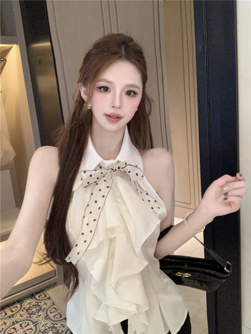 【tops】POLOネックノースリーブブラウスG22519
